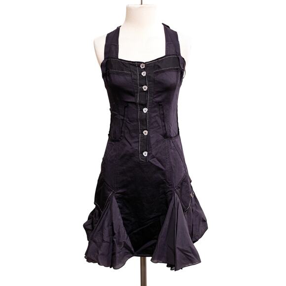 Marithe + Francois Girbaud Purple Dropwaist Strappy Petticoat Dress SZ 4 US - Picture 1 of 7